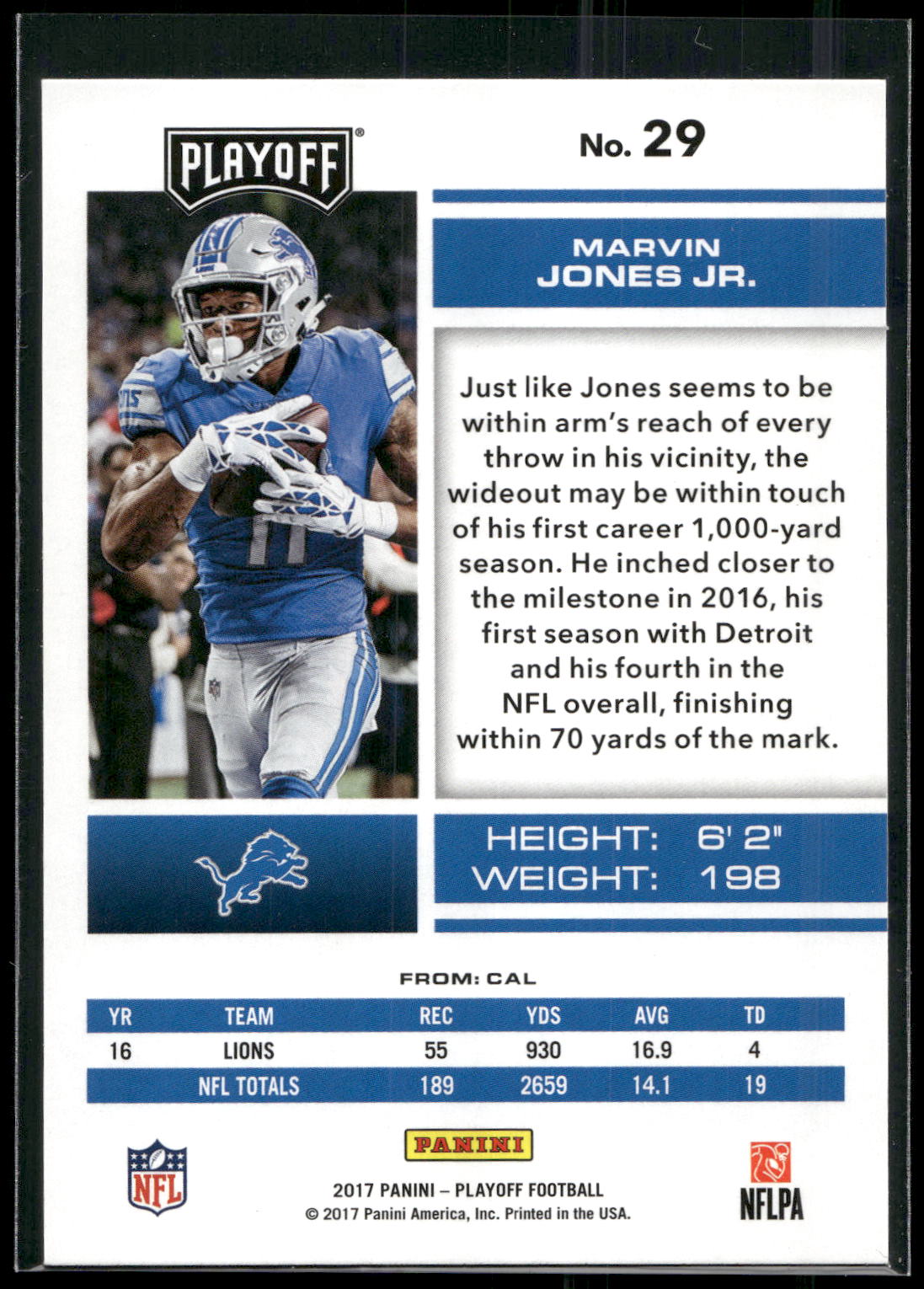 2017 Panini Playoff #29 Marvin Jones Jr.
