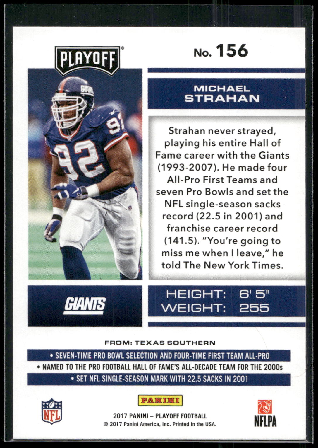 2017 Panini Playoff #156 Michael Strahan