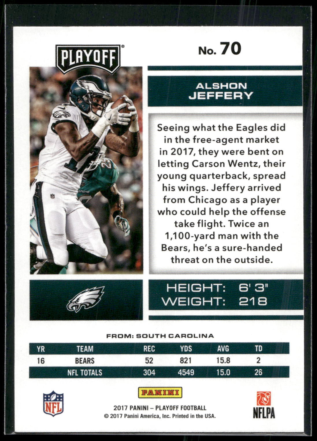 2017 Panini Playoff #70 Alshon Jeffery