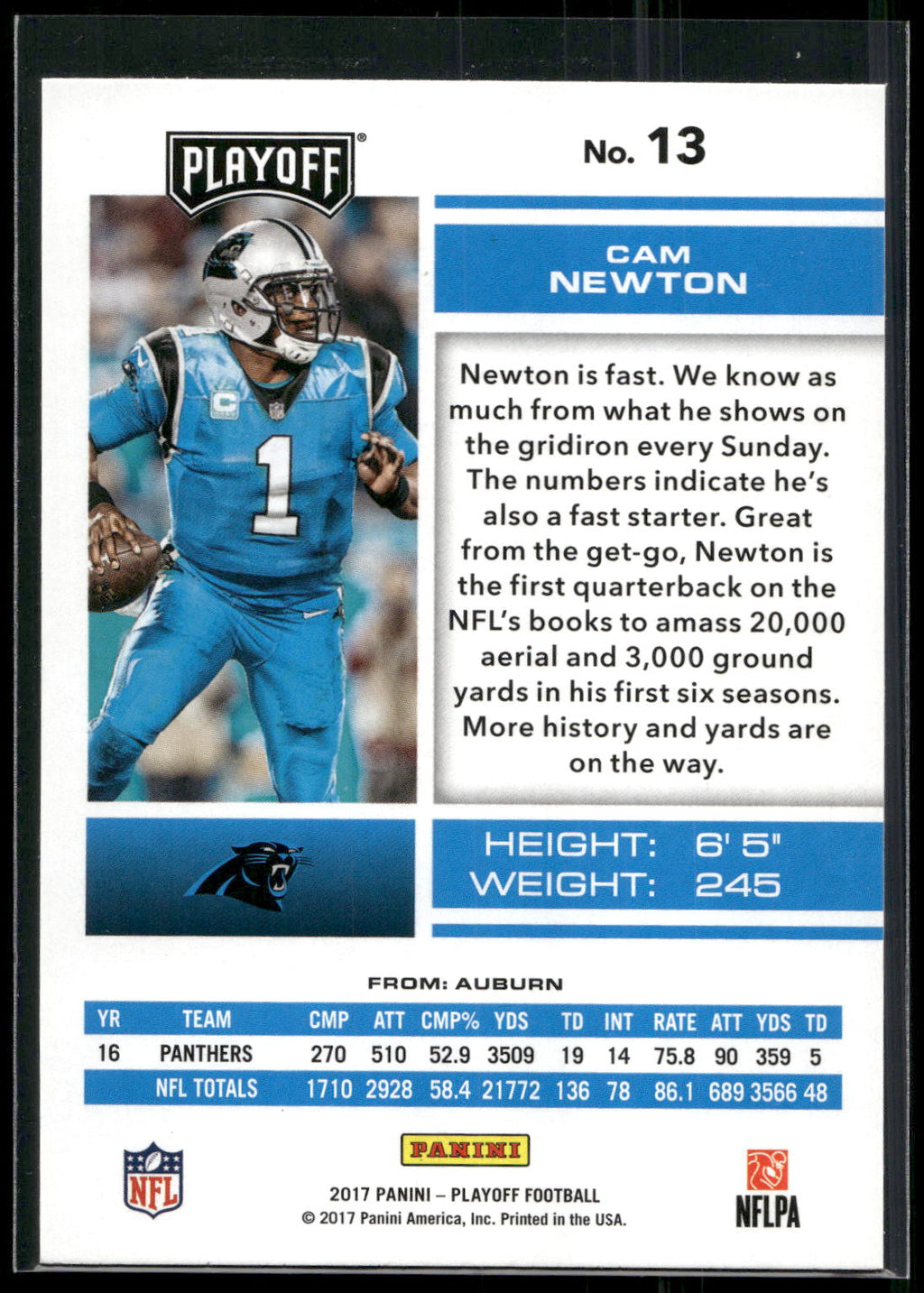 2017 Panini Playoff #13 Cam Newton