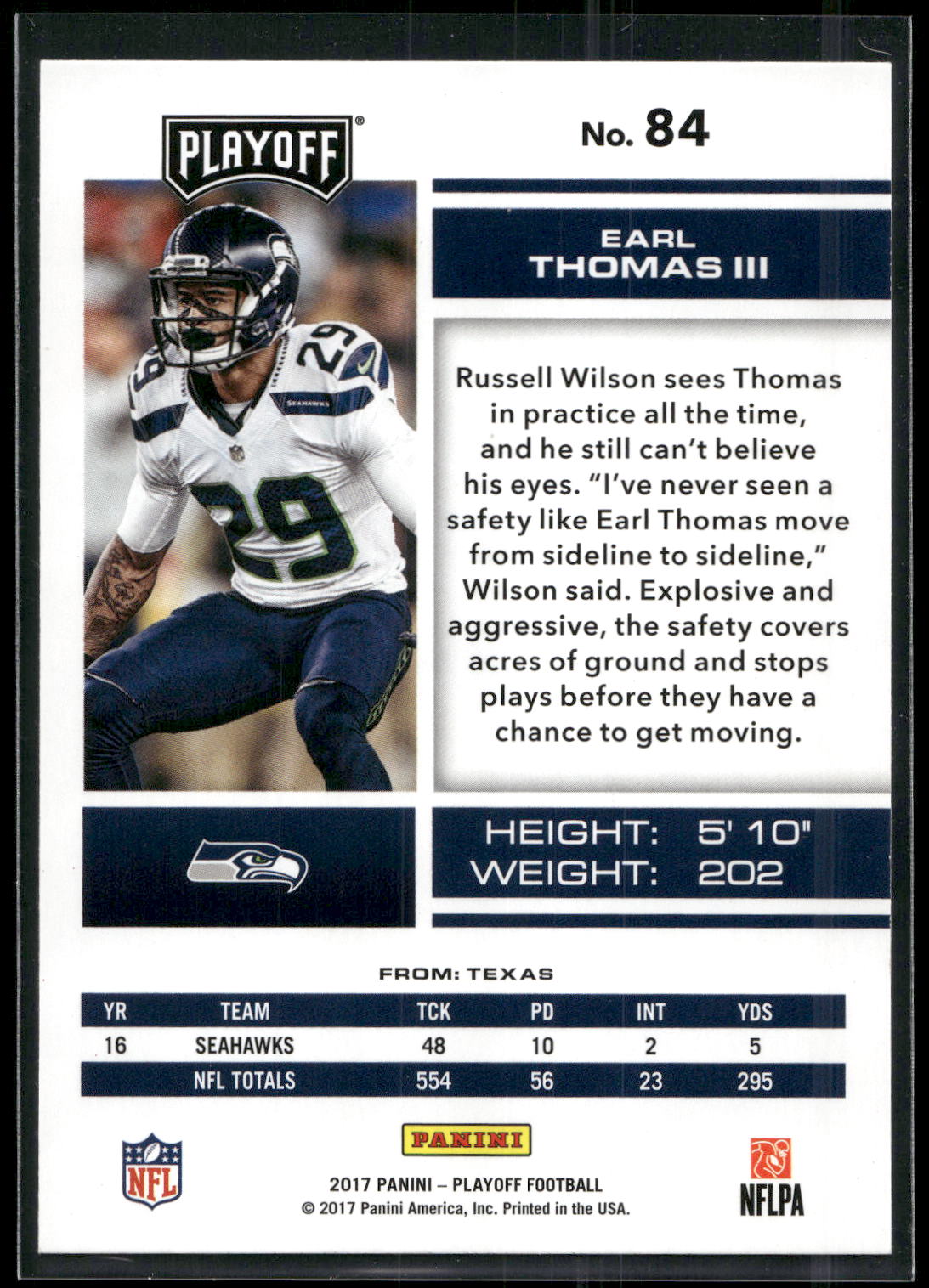 2017 Panini Playoff #84 Earl Thomas III