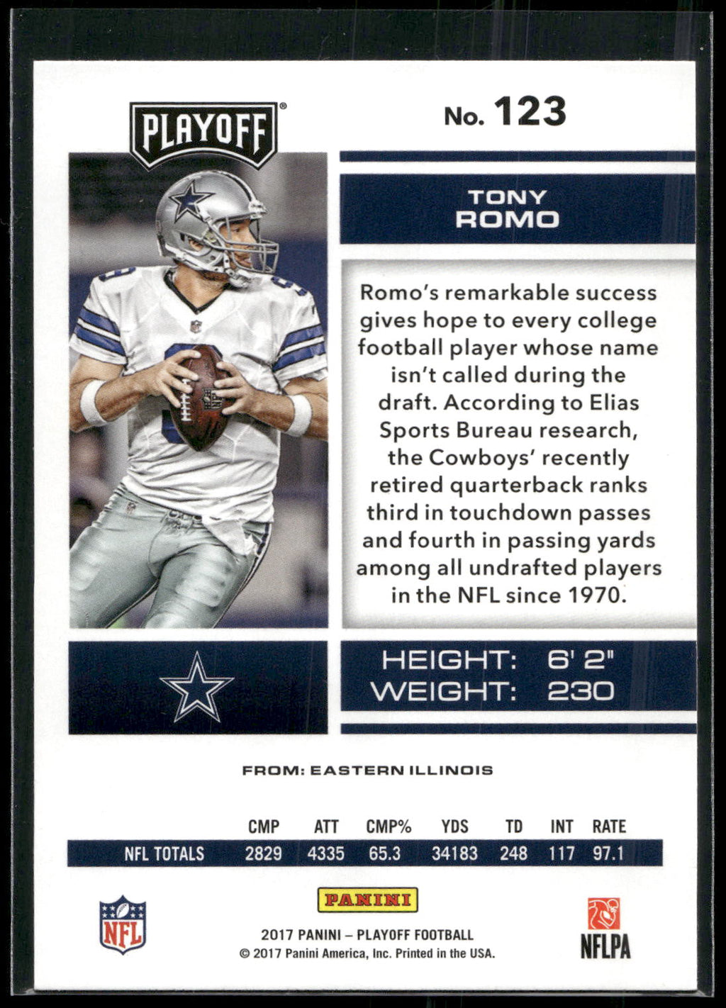 2017 Panini Playoff #123 Tony Romo