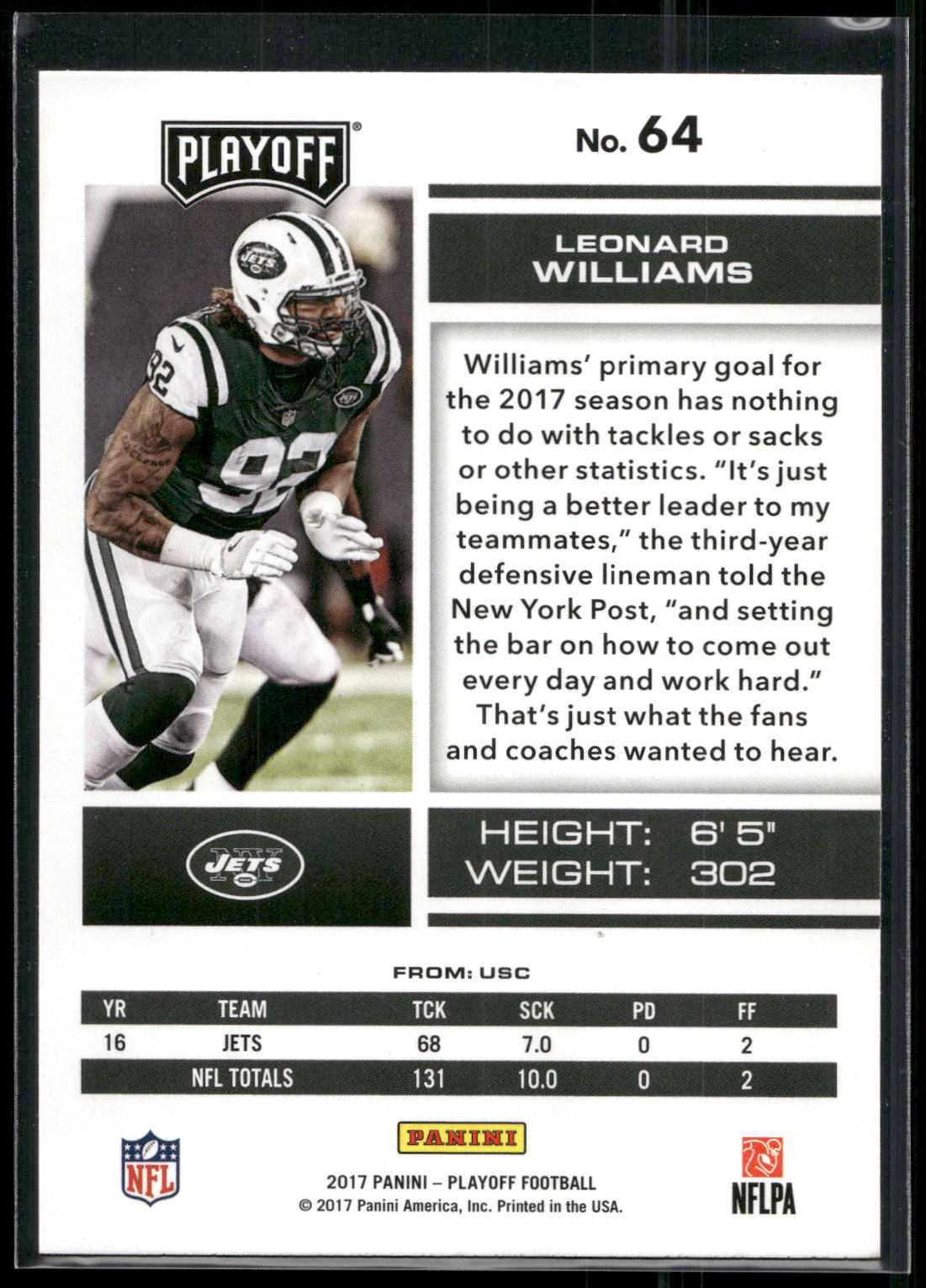 2017 Panini Playoff #64 Leonard Williams