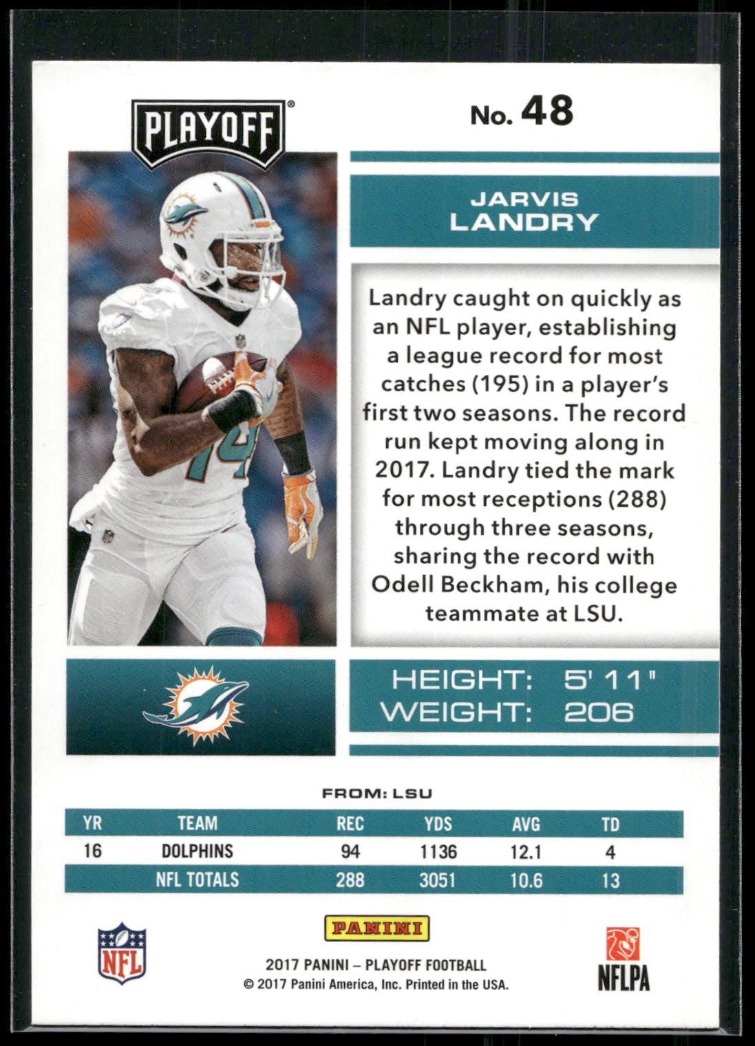 2017 Panini Playoff #48 Jarvis Landry