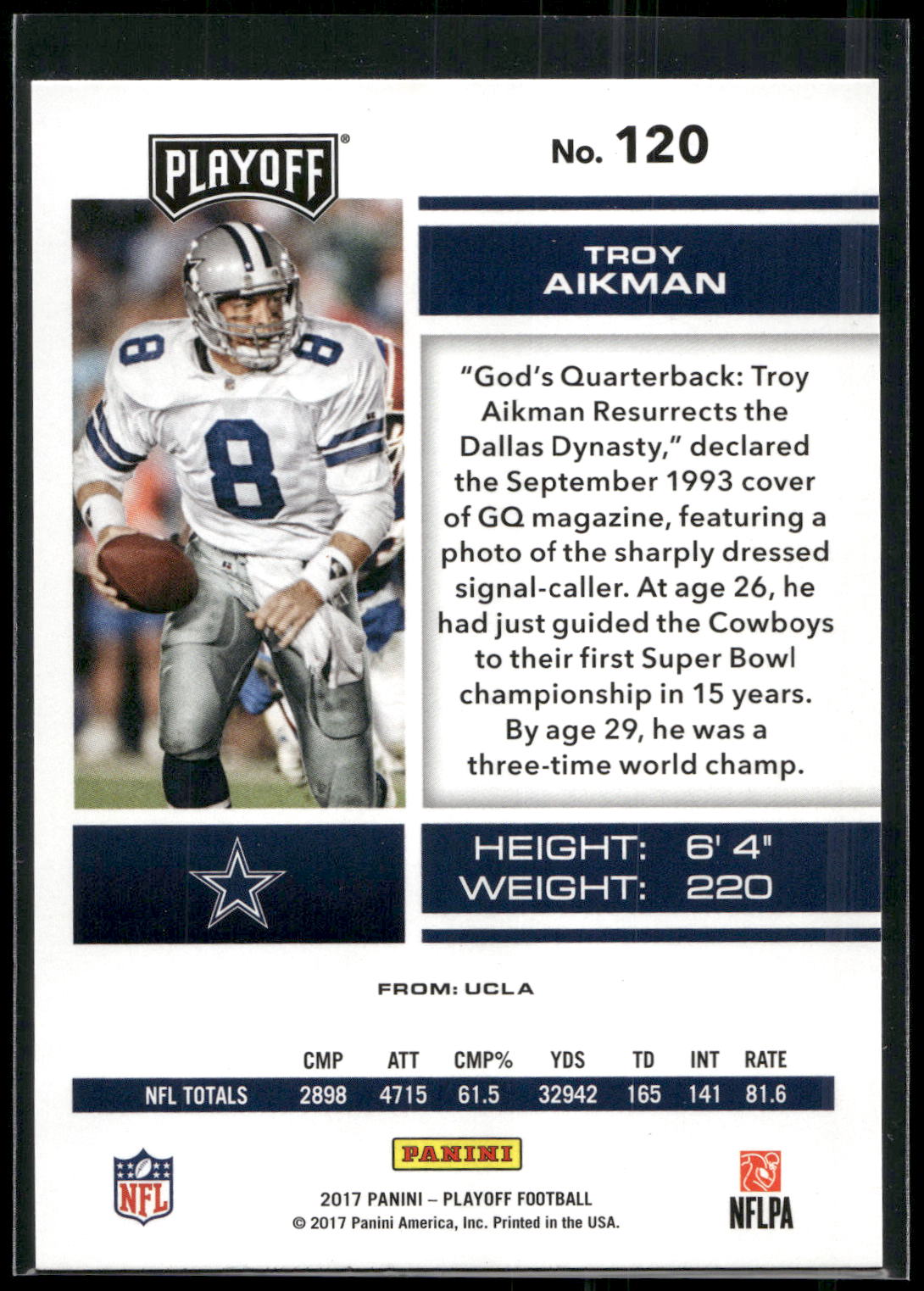 2017 Panini Playoff #120 Troy Aikman