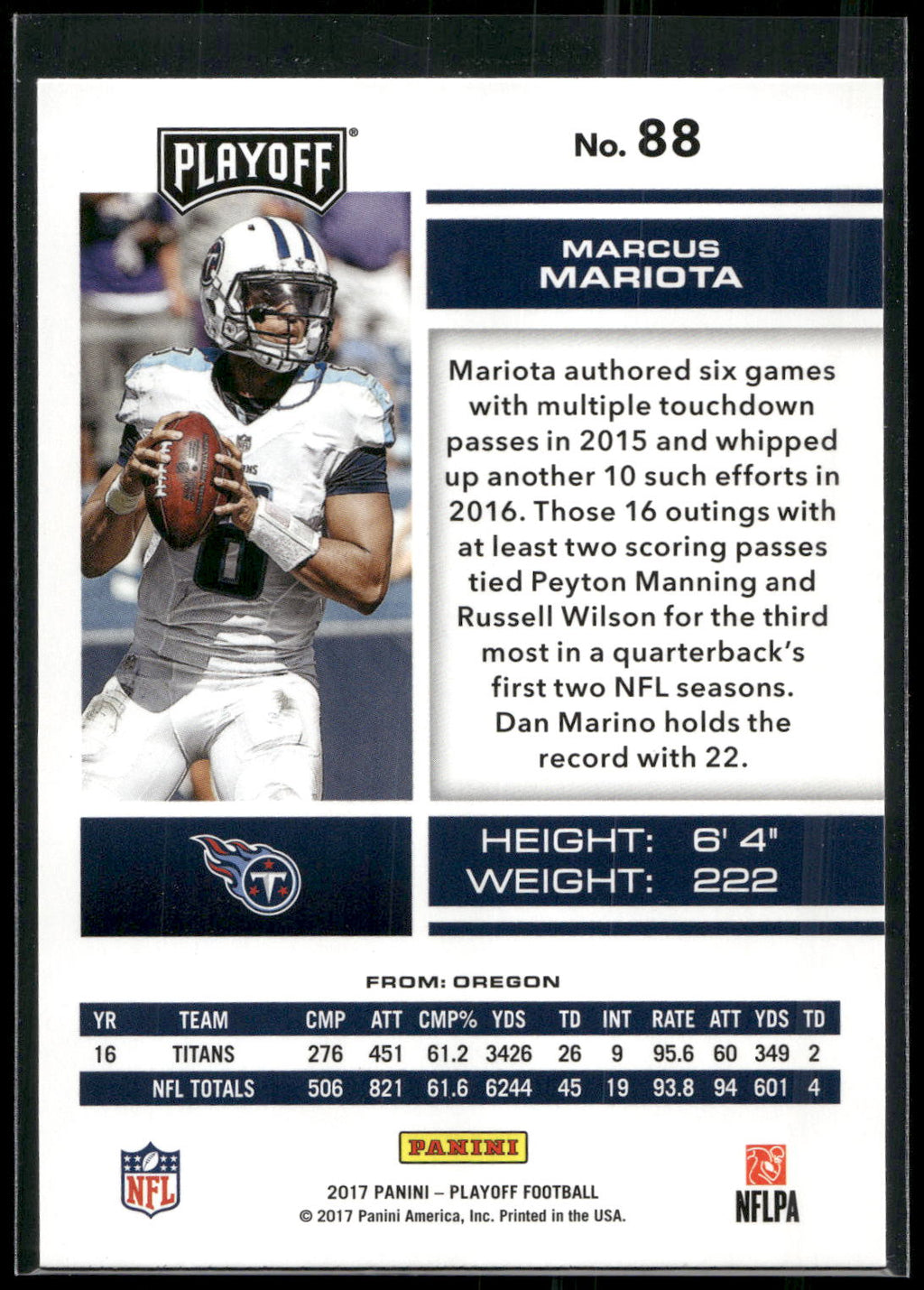 2017 Panini Playoff #88 Marcus Mariota