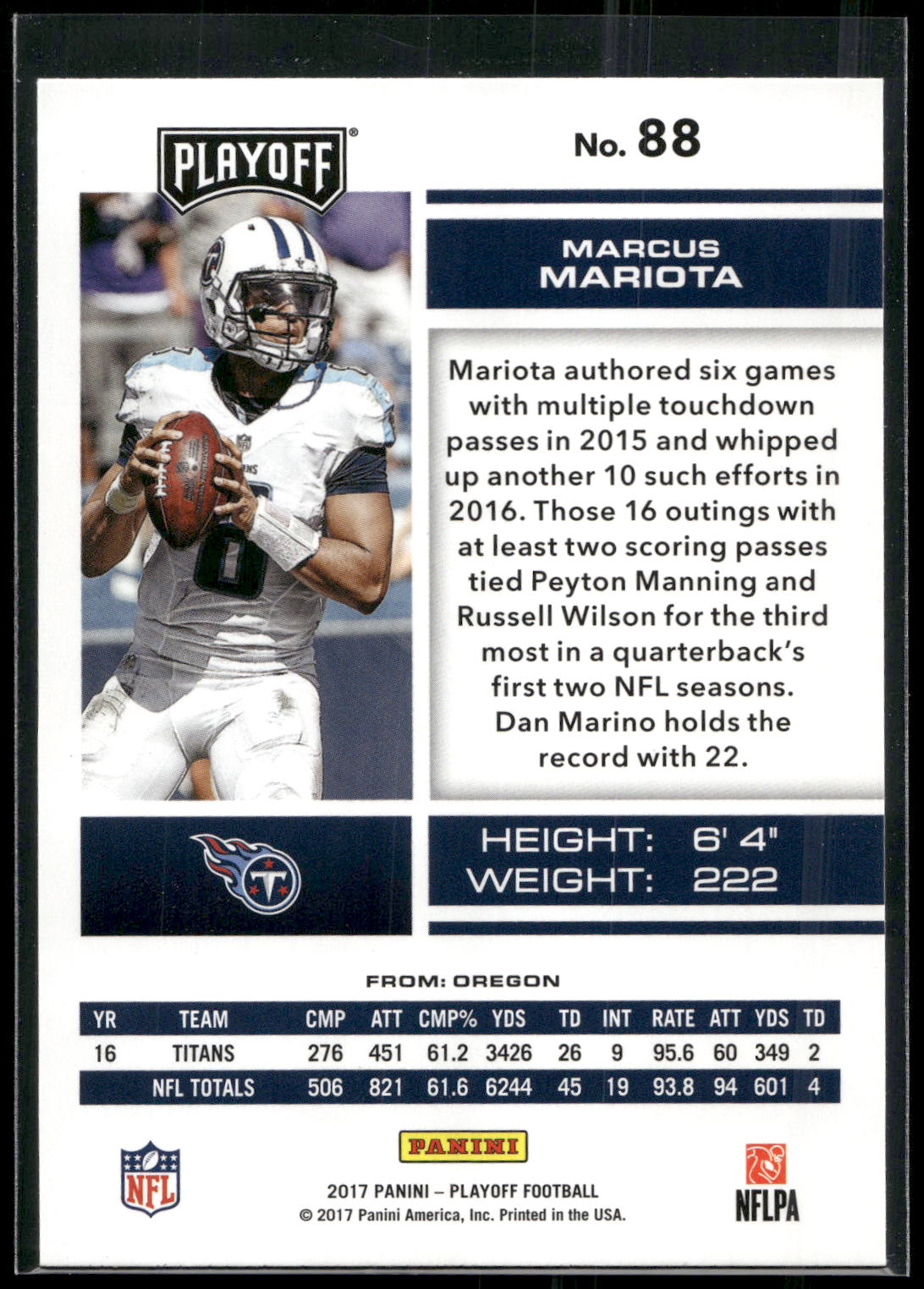 2017 Panini Playoff #88 Marcus Mariota