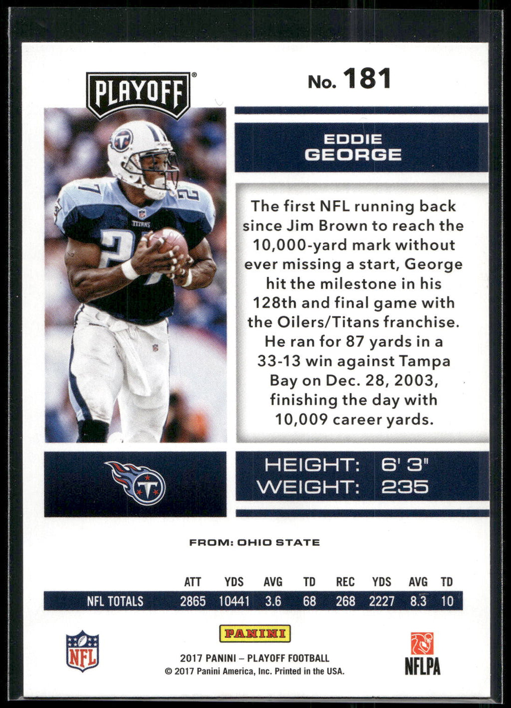2017 Panini Playoff #181 Eddie George