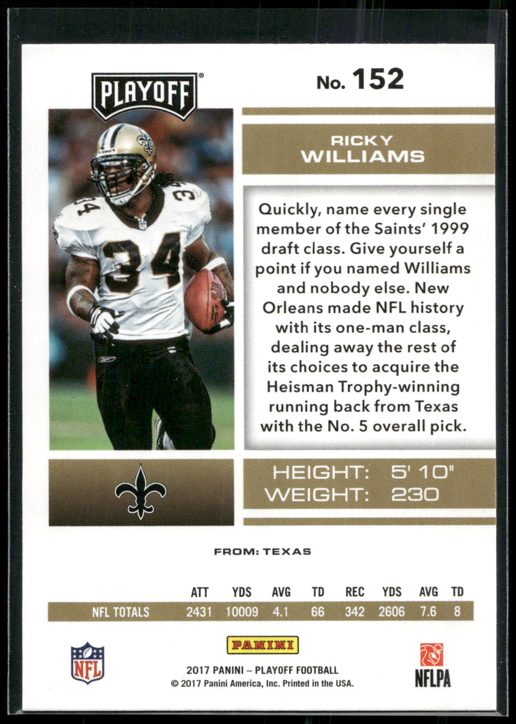 2017 Panini Playoff #152 Ricky Williams