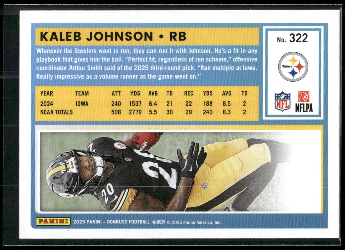 2025 Donruss #322 Kaleb Johnson