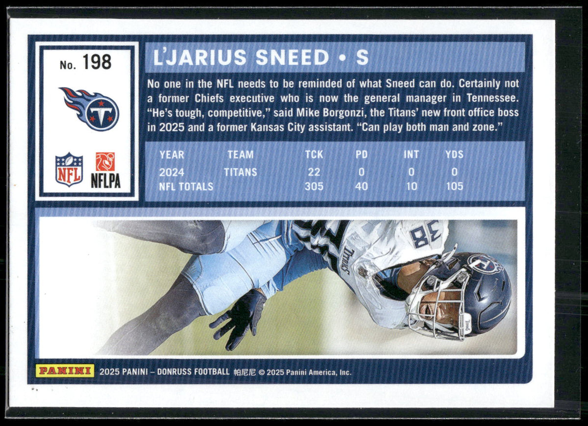 2025 Donruss #198 L'Jarius Sneed