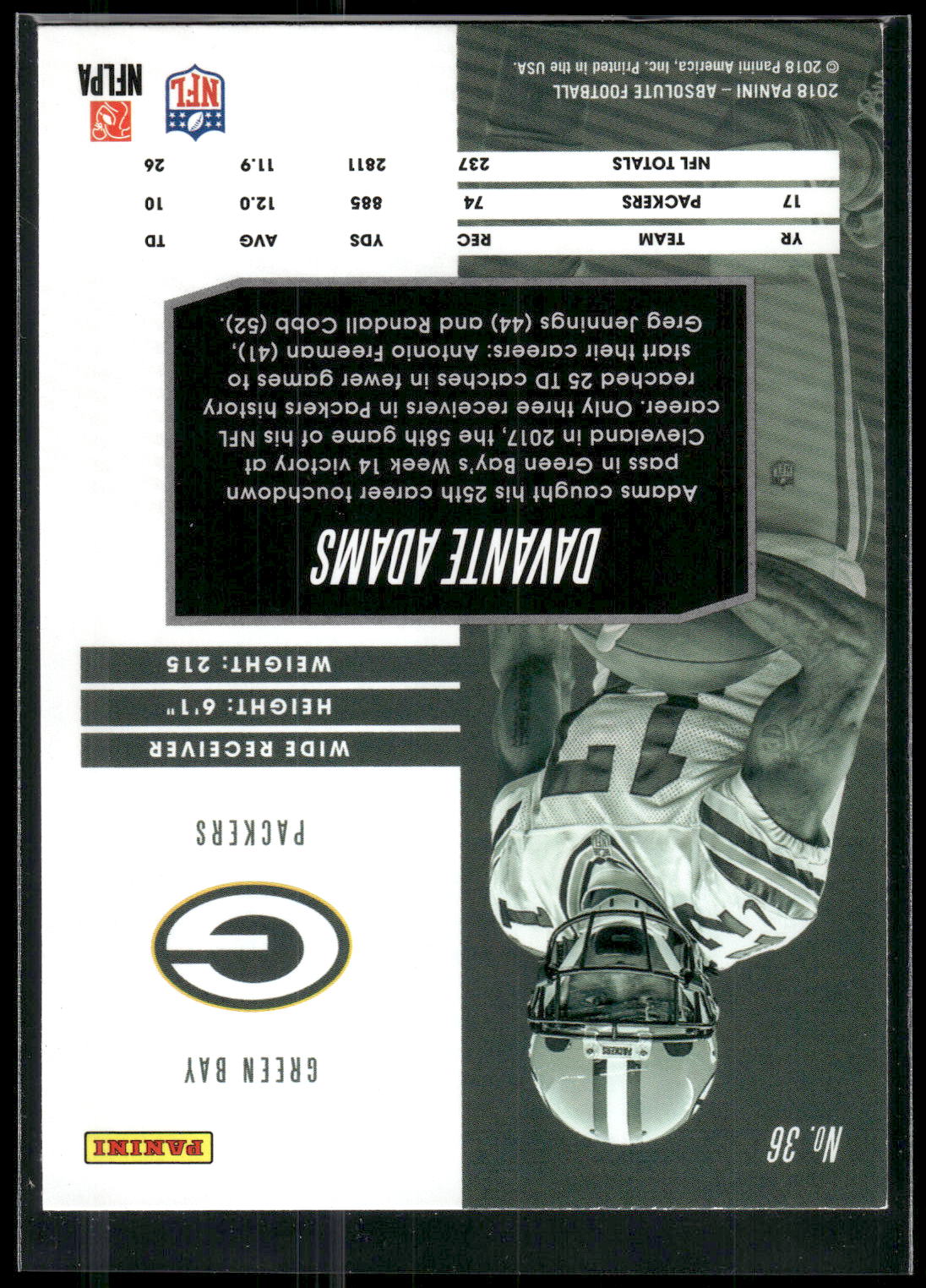 2018 Panini Absolute #36 Davante Adams
