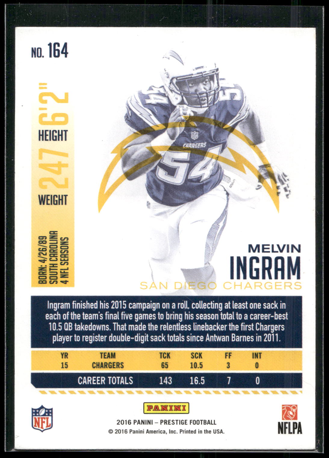 2016 Panini Prestige #164 Melvin Ingram