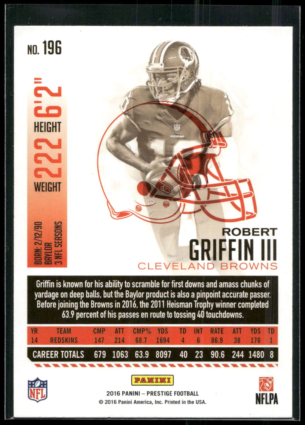 2016 Panini Prestige #196 Robert Griffin III