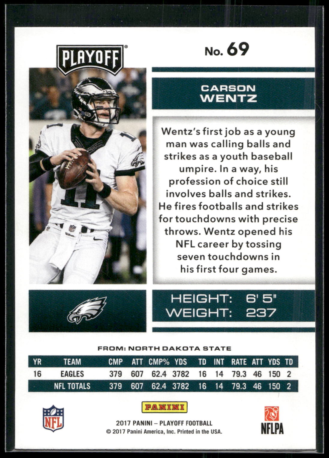 2017 Panini Playoff #69 Carson Wentz
