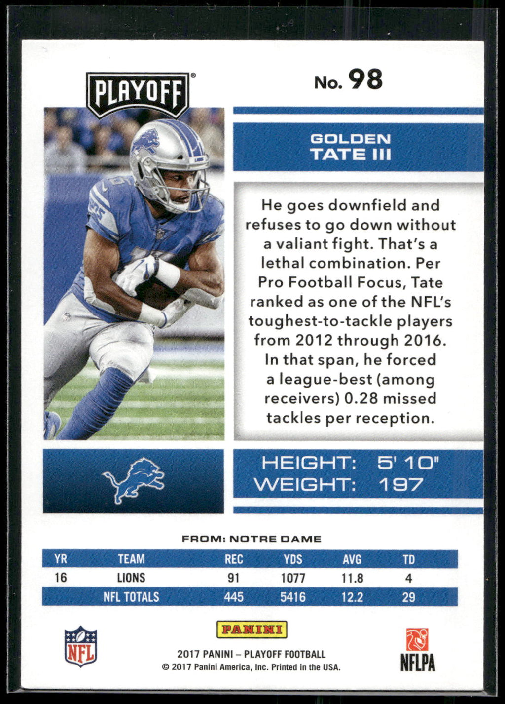 2017 Panini Playoff #98 Golden Tate III
