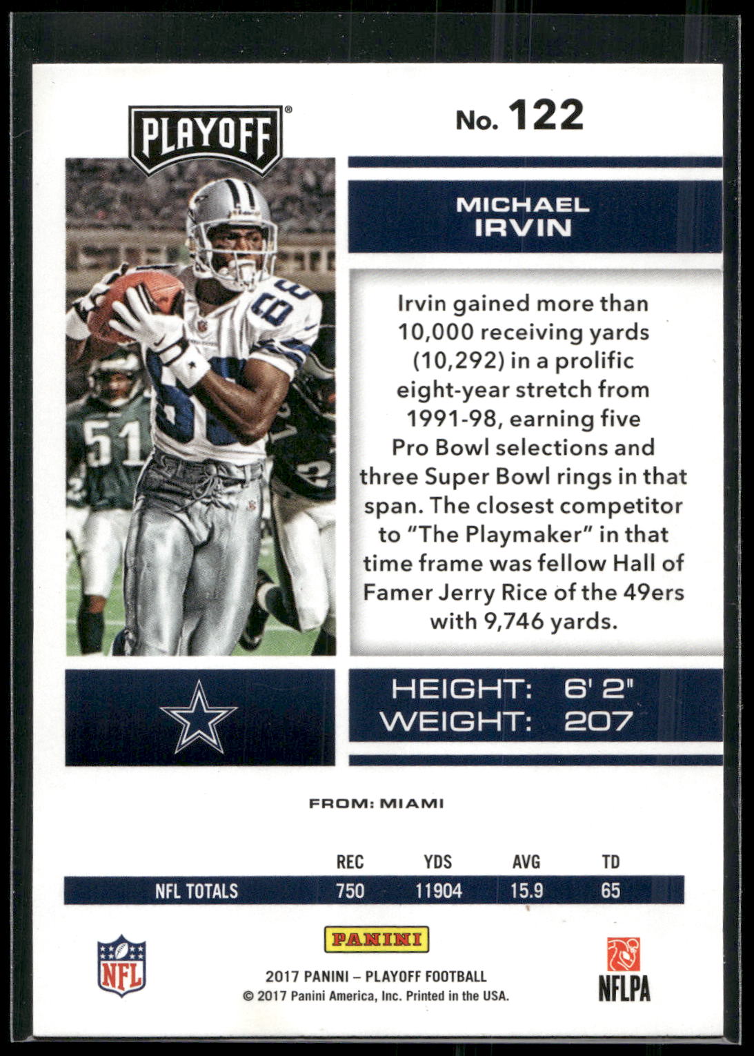 2017 Panini Playoff #122 Michael Irvin