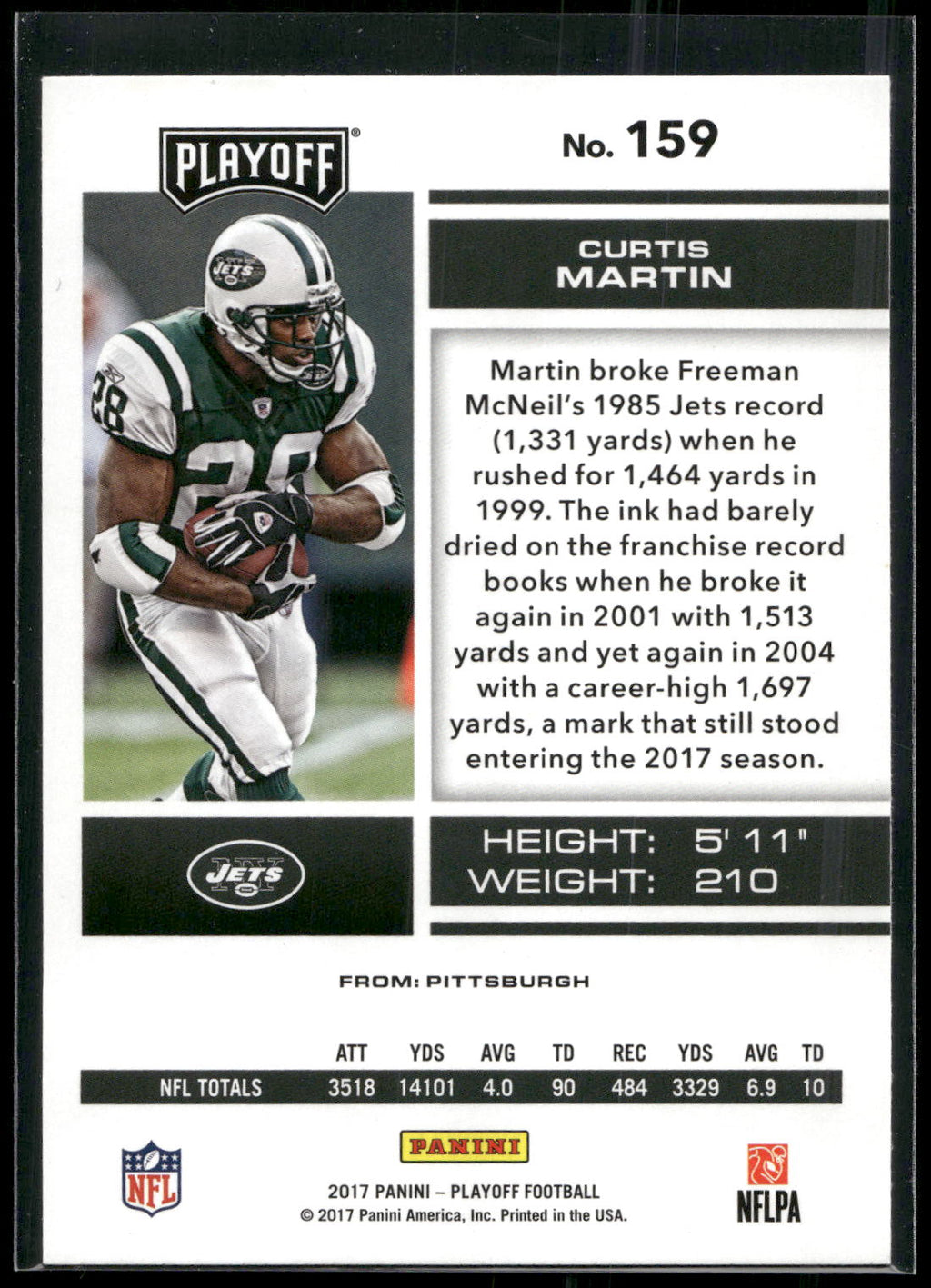 2017 Panini Playoff #159 Curtis Martin