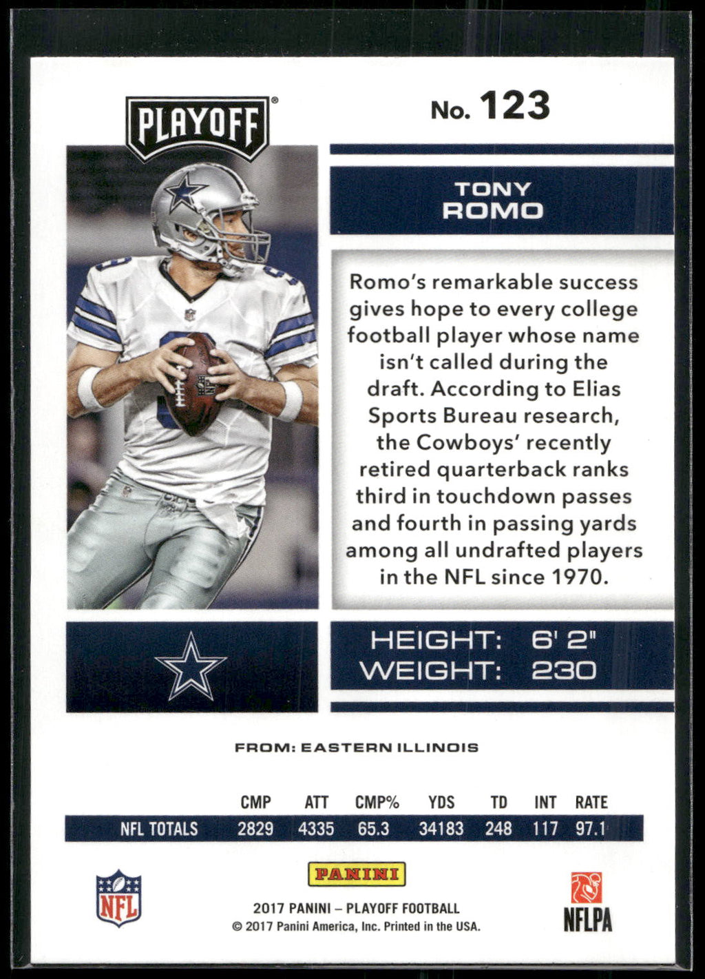 2017 Panini Playoff #123 Tony Romo