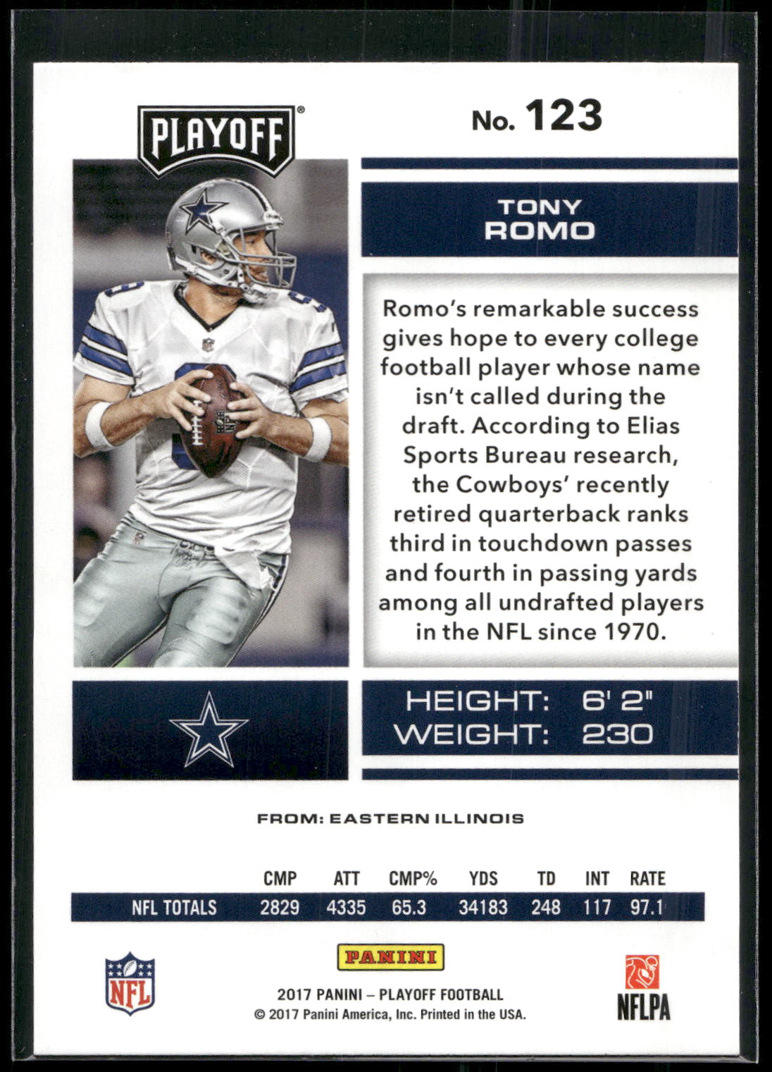 2017 Panini Playoff #123 Tony Romo