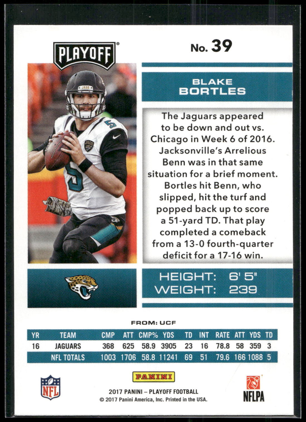 2017 Panini Playoff #39 Blake Bortles