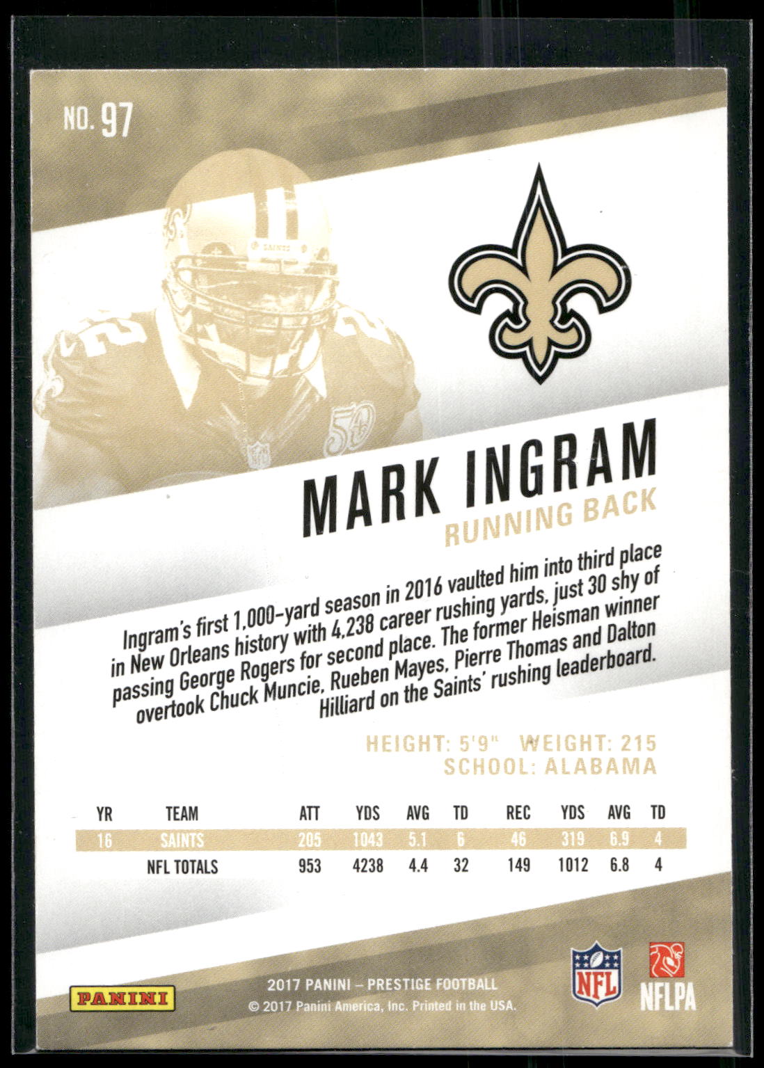 2017 Panini Prestige #97 Mark Ingram
