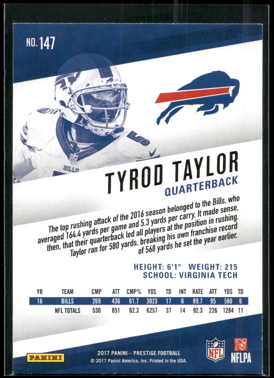 2017 Panini Prestige #147 Tyrod Taylor