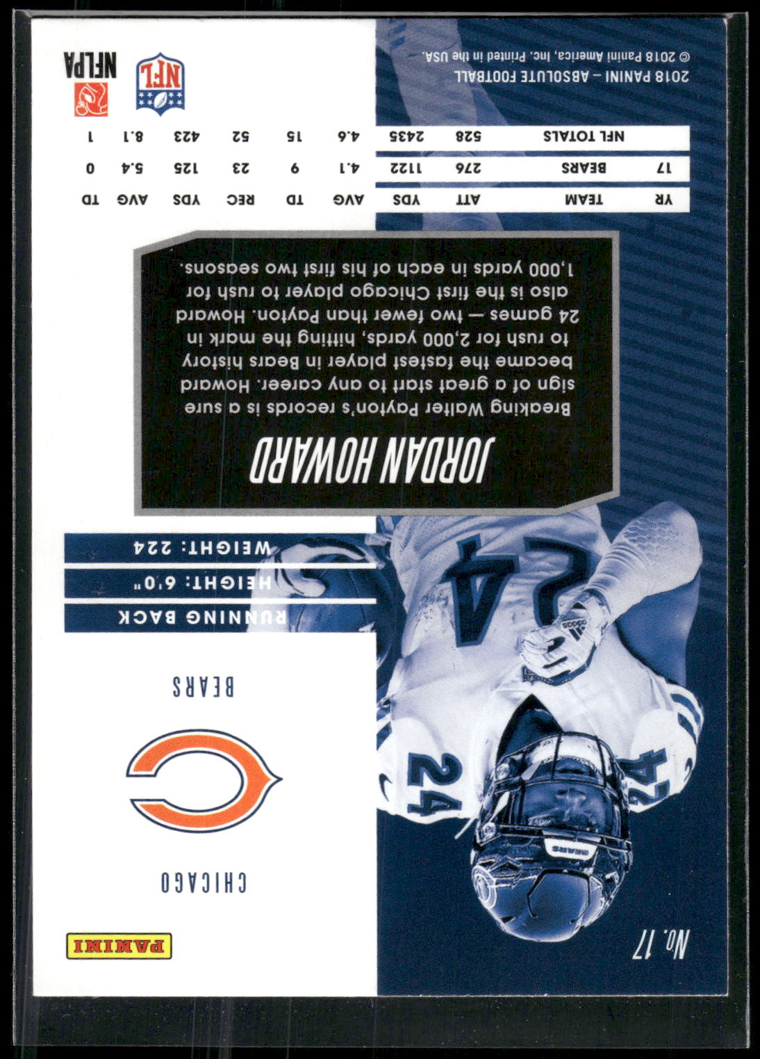2018 Panini Absolute #17 Jordan Howard