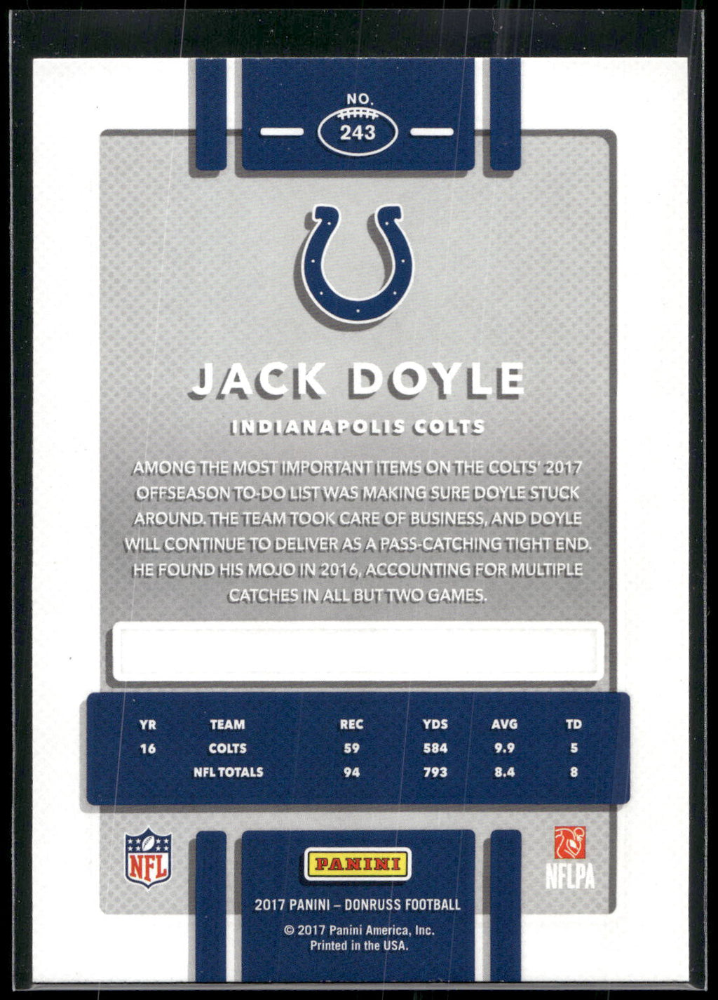 2017 Donruss #243 Jack Doyle