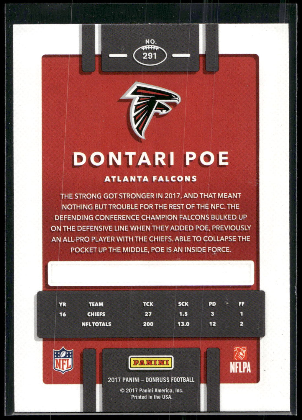 2017 Donruss #291 Dontari Poe