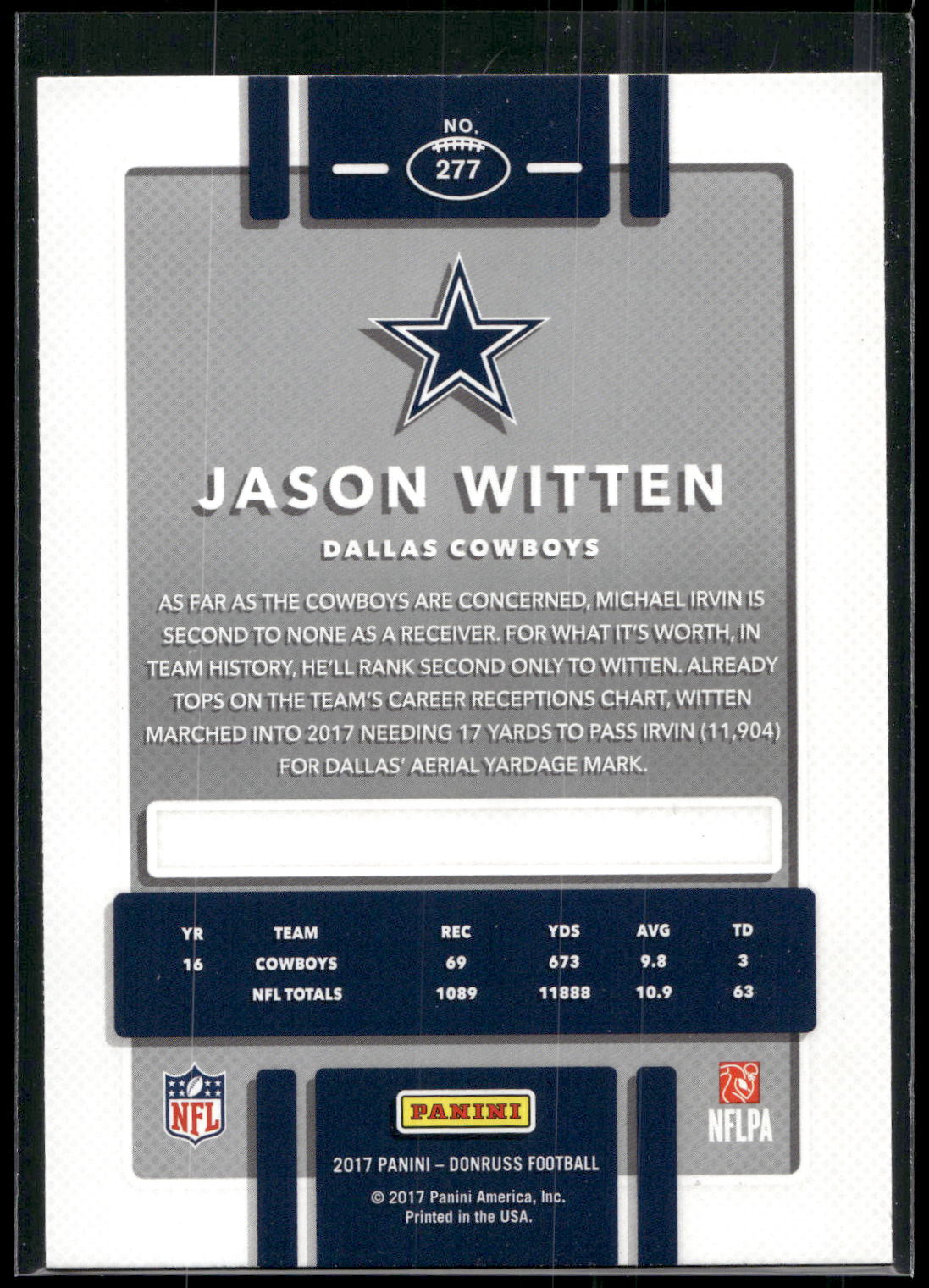 2017 Donruss #277 Jason Witten