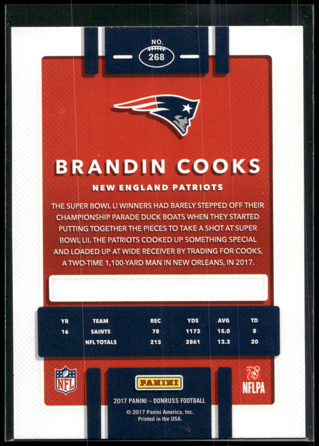 2017 Donruss #268 Brandin Cooks