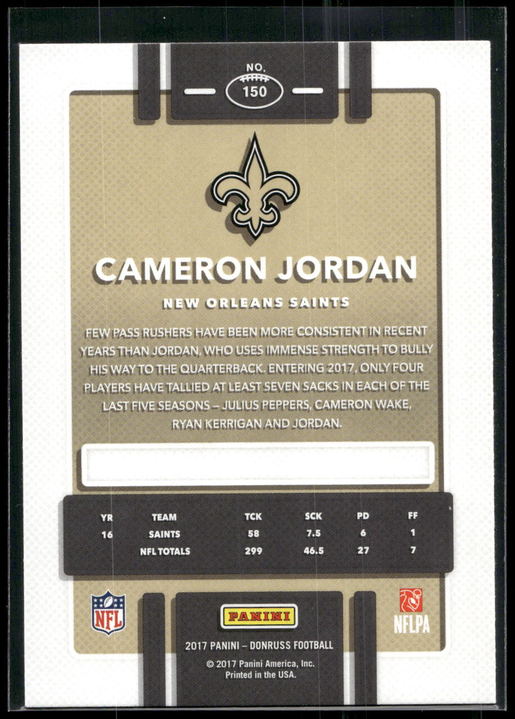 2017 Donruss #150 Cameron Jordan