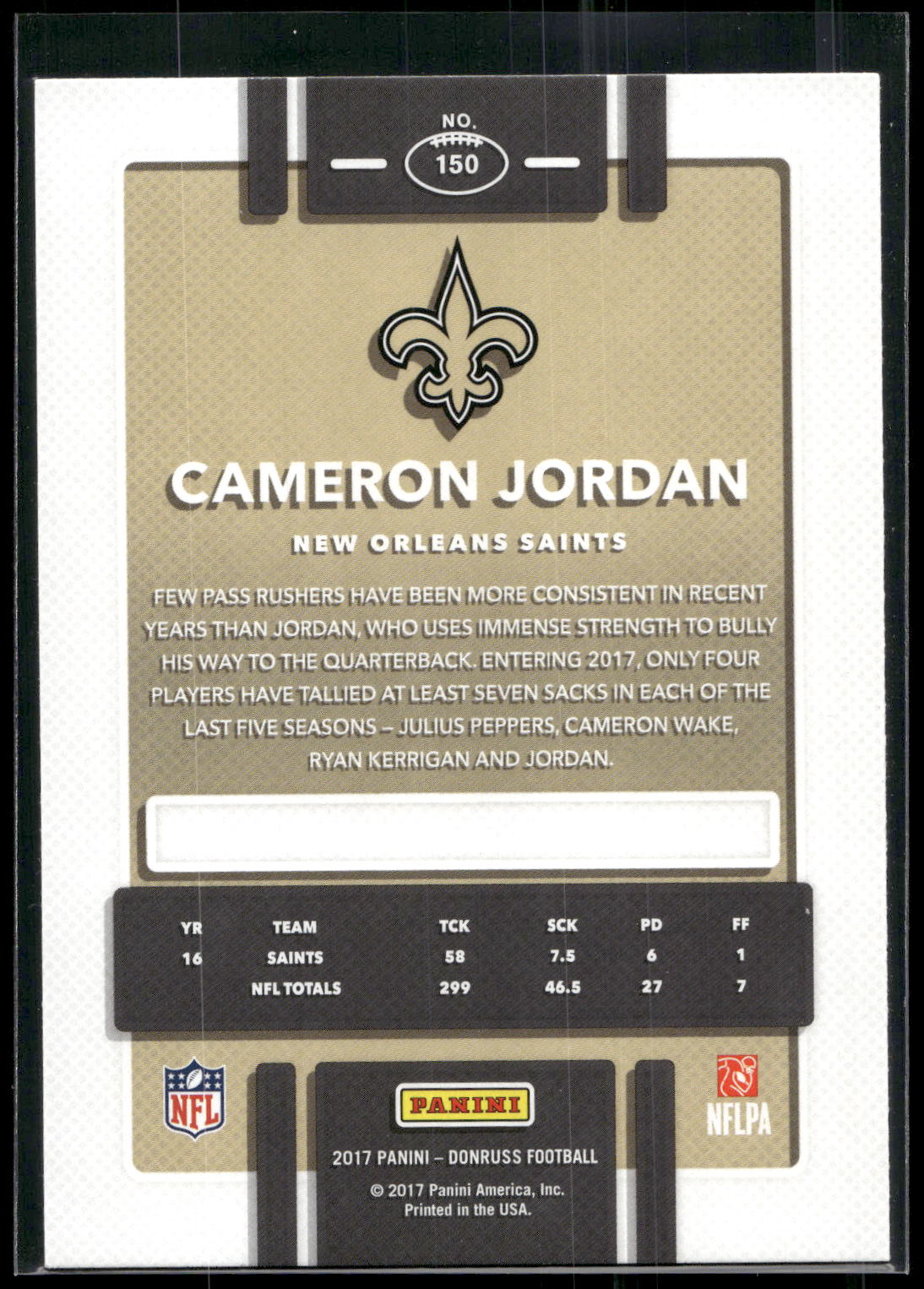2017 Donruss #150 Cameron Jordan