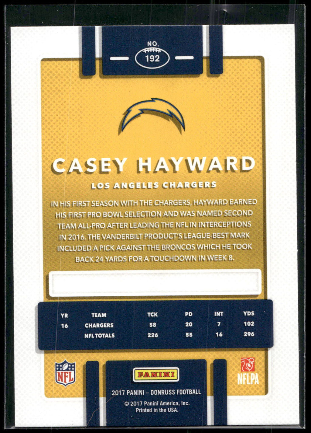 2017 Donruss #192 Casey Hayward