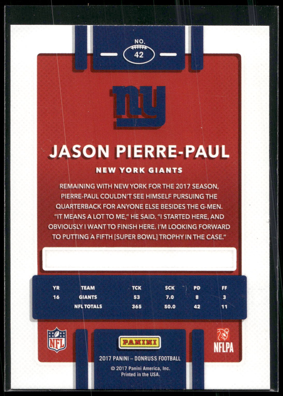 2017 Donruss #42 Jason Pierre-Paul