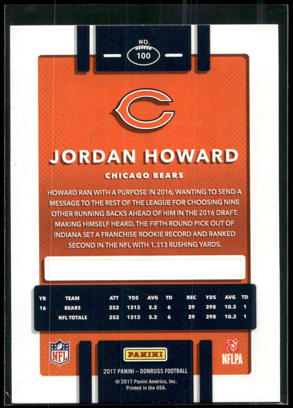 2017 Donruss #100 Jordan Howard