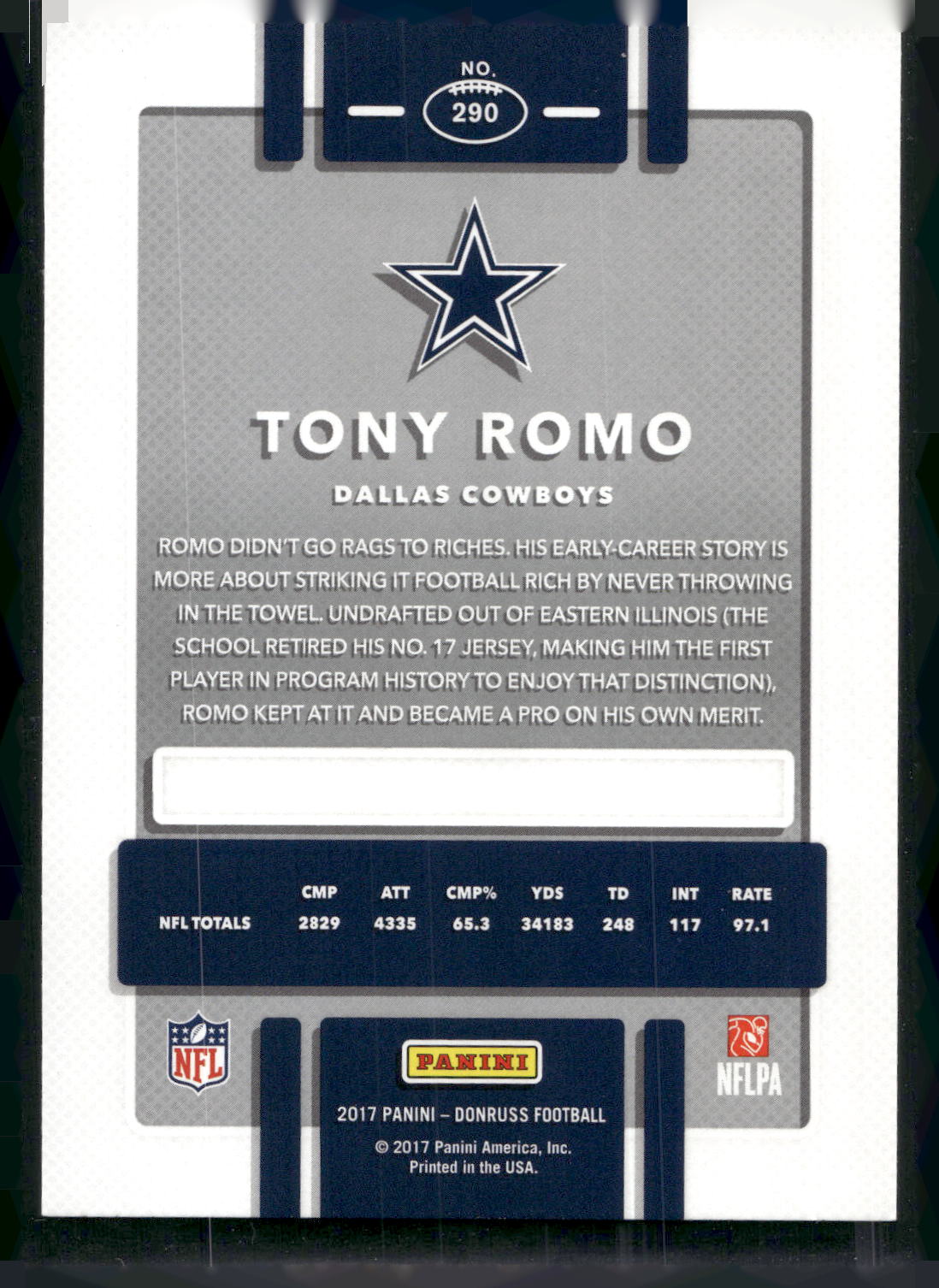 2017 Donruss #290 Tony Romo