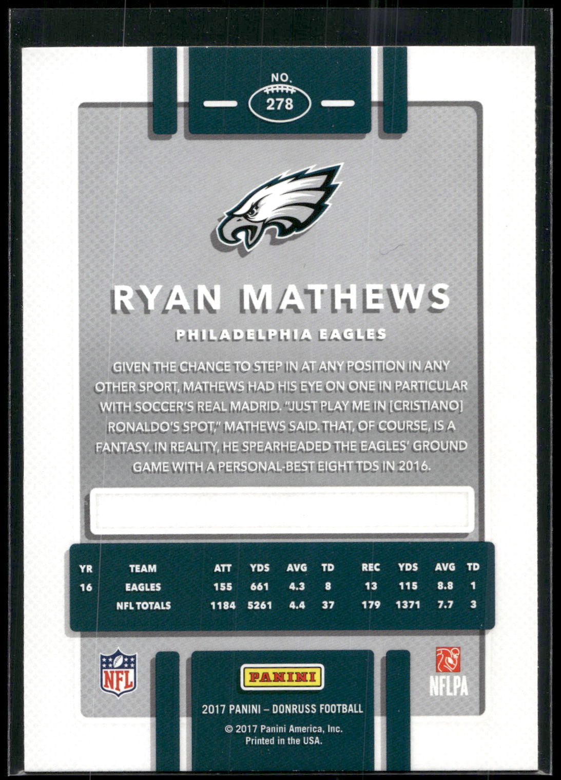 2017 Donruss #278 Ryan Mathews
