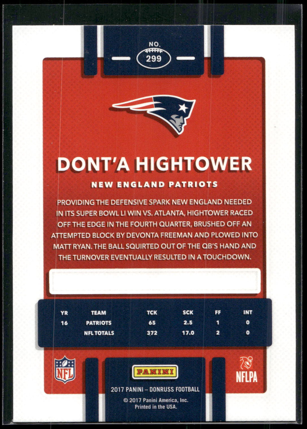 2017 Donruss #299 Dont'a Hightower