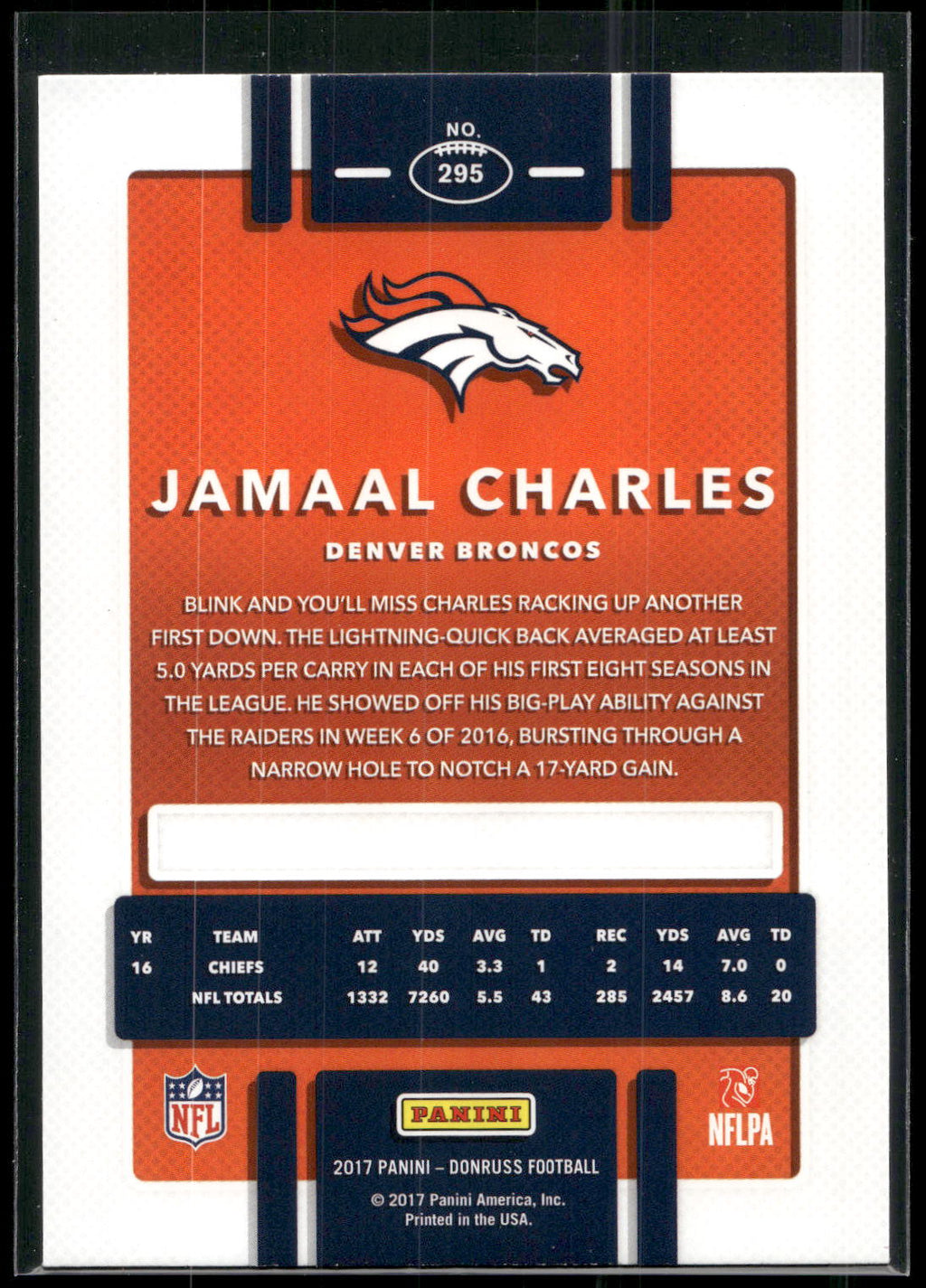 2017 Donruss #295 Jamaal Charles