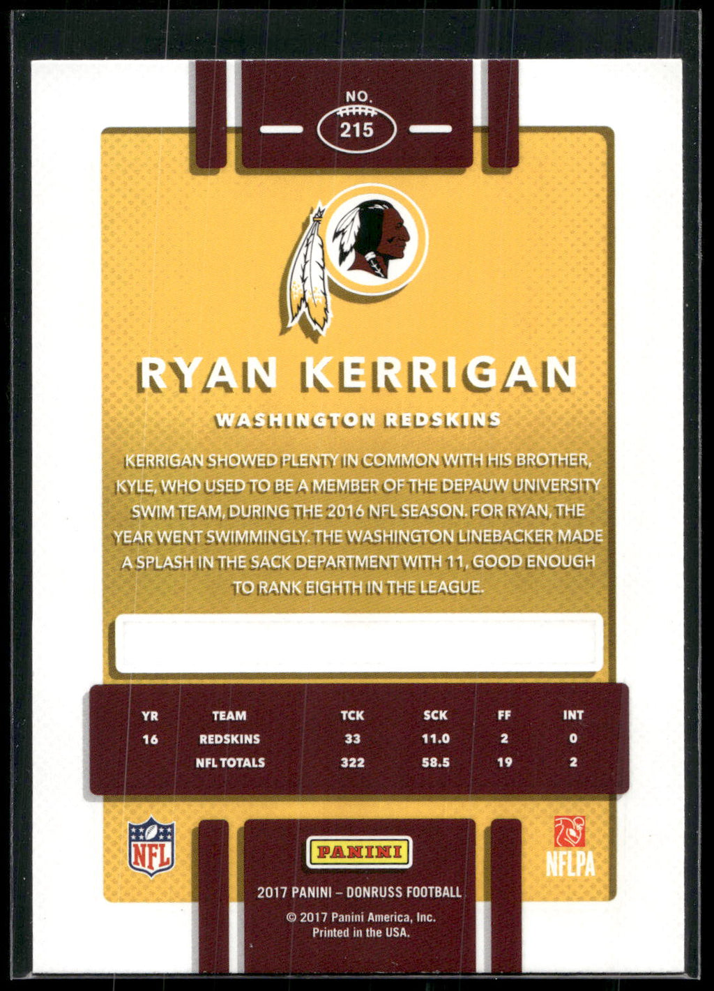 2017 Donruss #215 Ryan Kerrigan