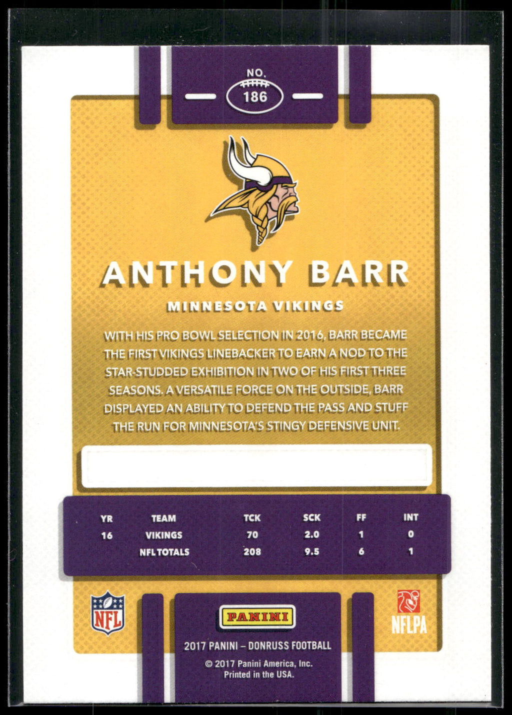 2017 Donruss #186 Anthony Barr
