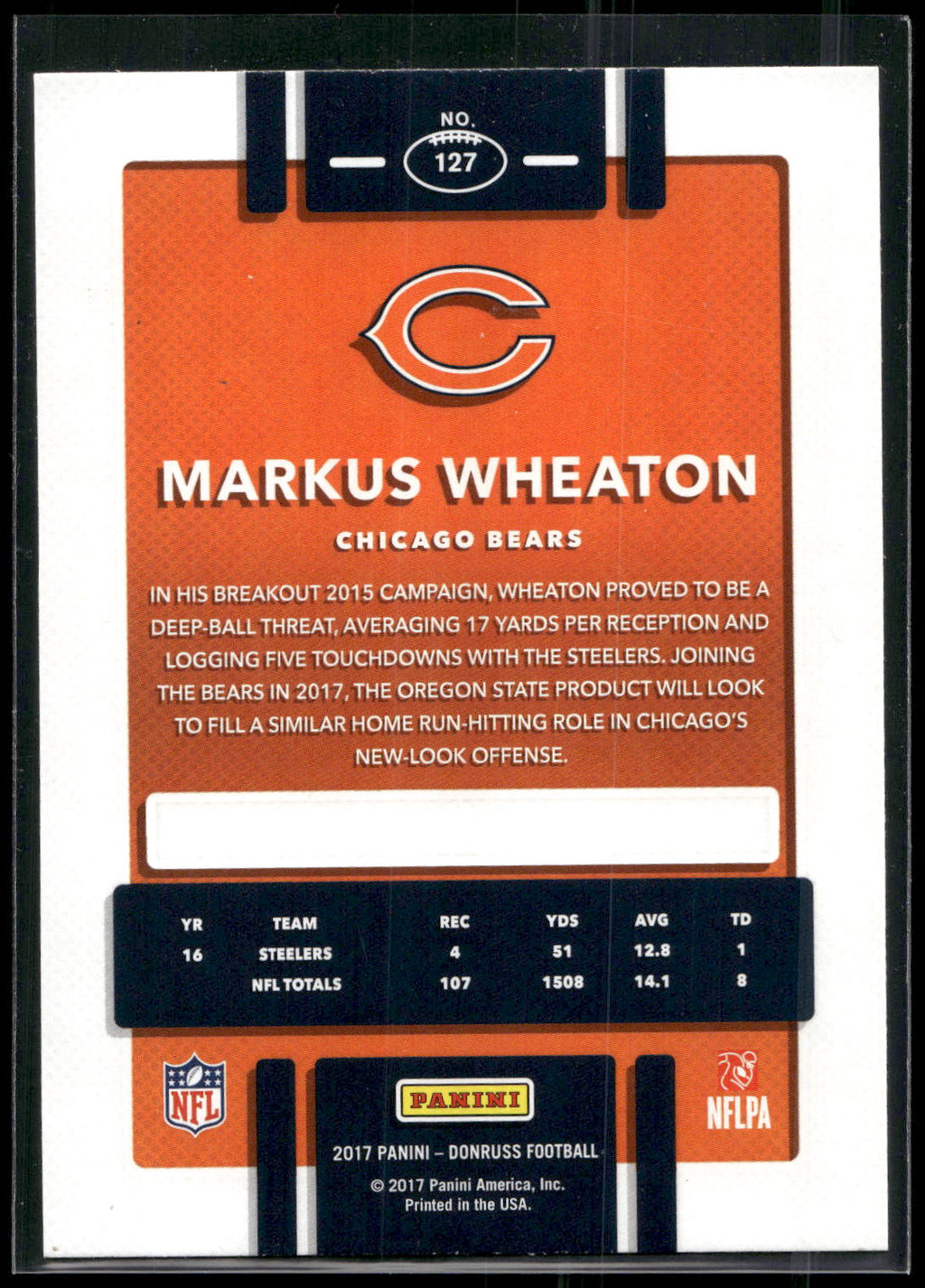 2017 Donruss #127 Markus Wheaton