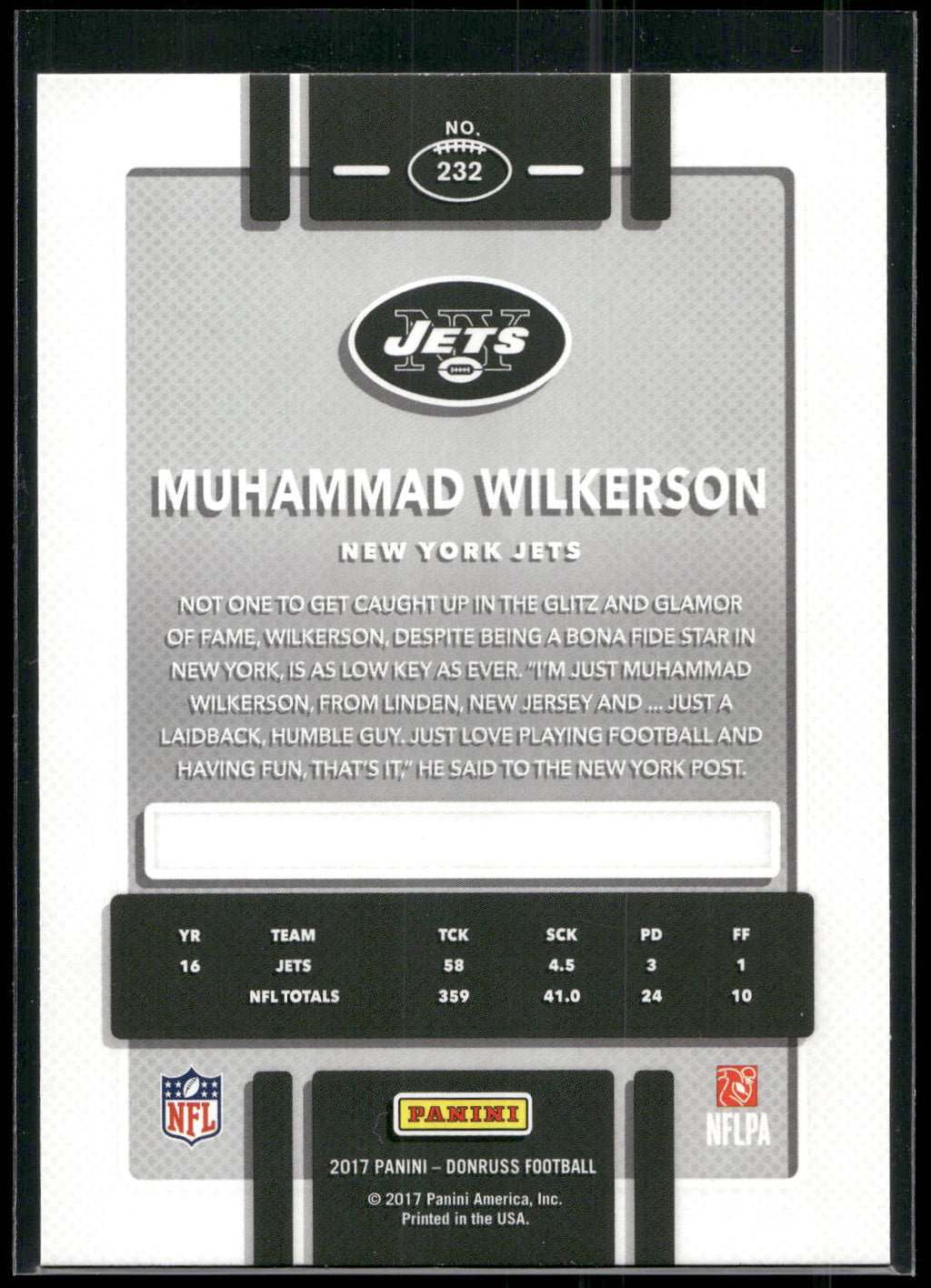 2017 Donruss #232 Muhammad Wilkerson