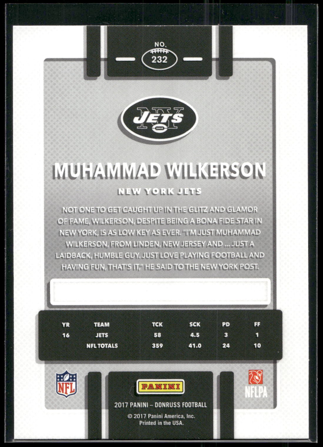 2017 Donruss #232 Muhammad Wilkerson