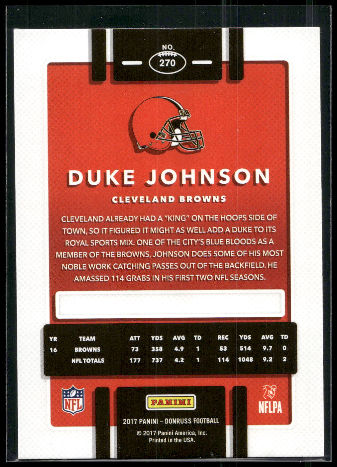 2017 Donruss #270 Duke Johnson