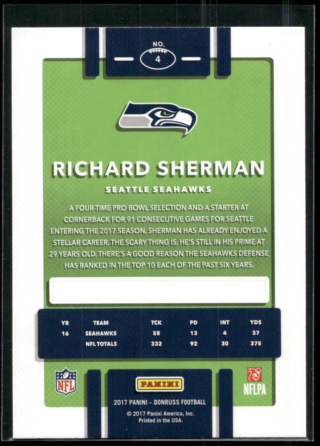 2017 Donruss #4 Richard Sherman