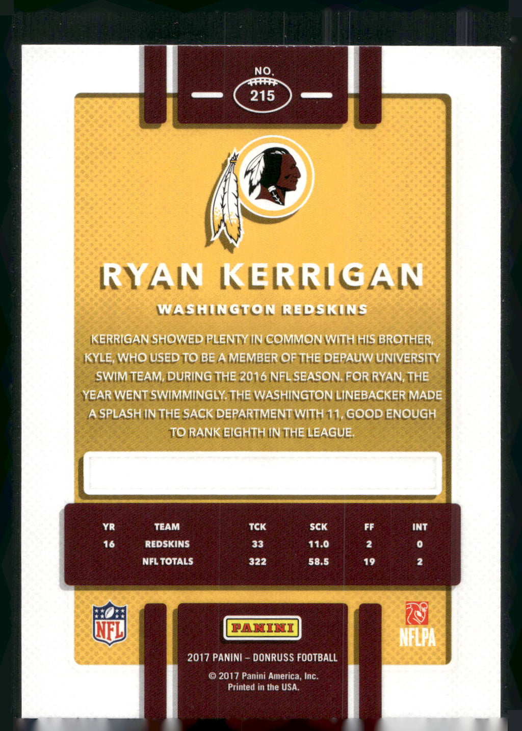 2017 Donruss #215 Ryan Kerrigan