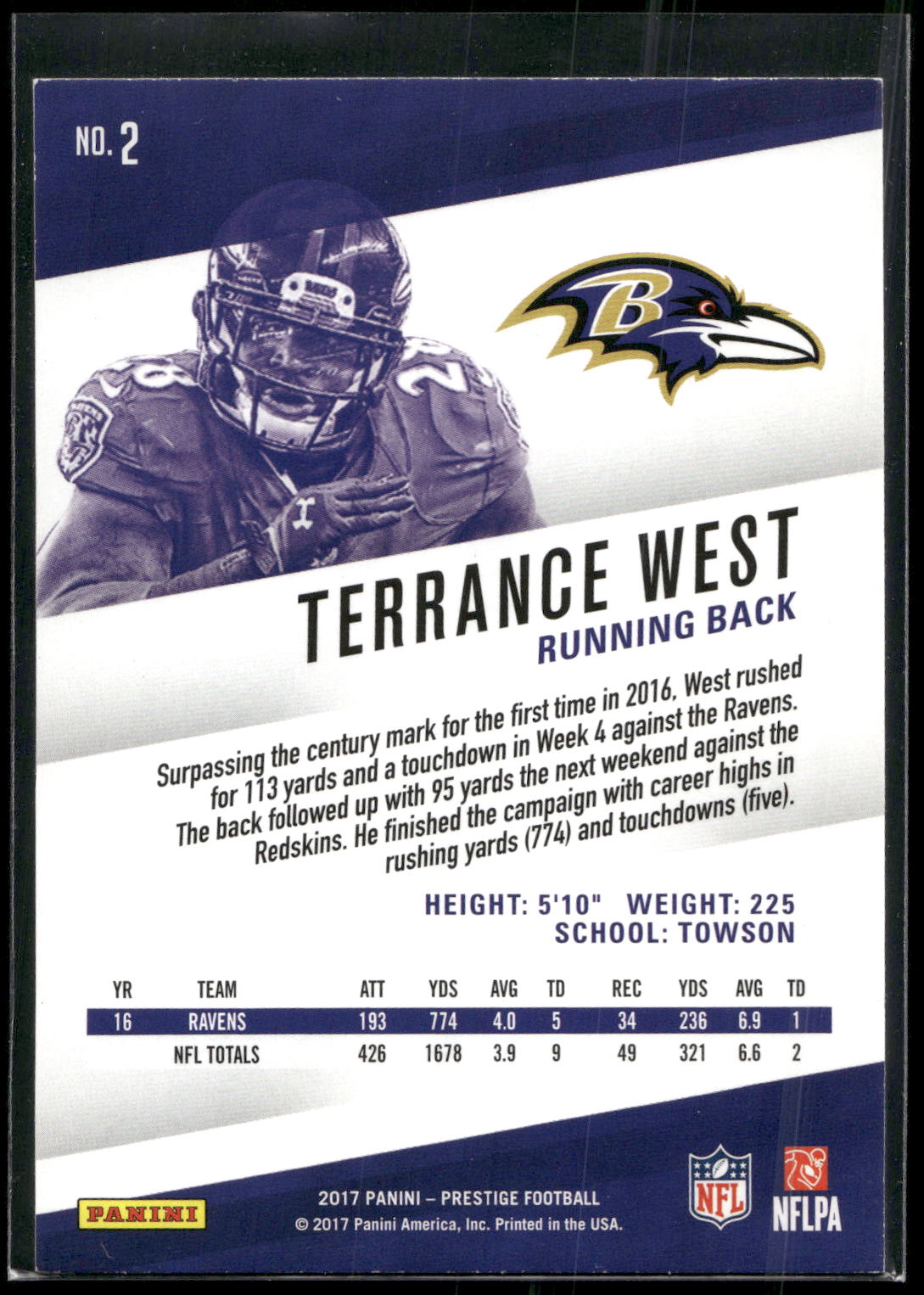 2017 Panini Prestige #2 Terrance West